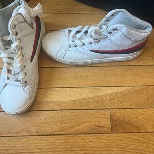 Fila Varallo High Top Sneakers Shoes Women's Size 7.5 White Red Blue